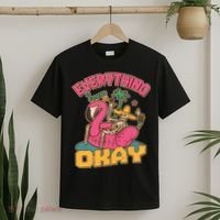 Funny Everything Is Gonna Be Okay Vacation Skeleton T-Shirt thumb 2
