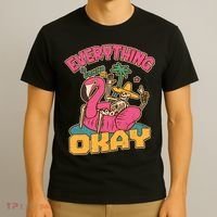 Funny Everything Is Gonna Be Okay Vacation Skeleton T-Shirt thumb 3