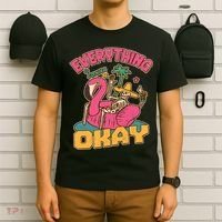 Funny Everything Is Gonna Be Okay Vacation Skeleton T-Shirt thumb 6