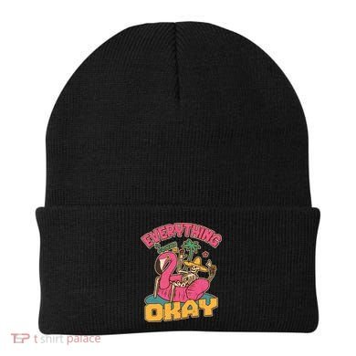 Funny Everything Is Gonna Be Okay Vacation Skeleton Beanie