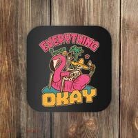 Funny Everything Is Gonna Be Okay Vacation Skeleton Coaster thumb 0