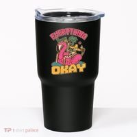 Funny Everything Is Gonna Be Okay Vacation Skeleton Tumbler thumb 0