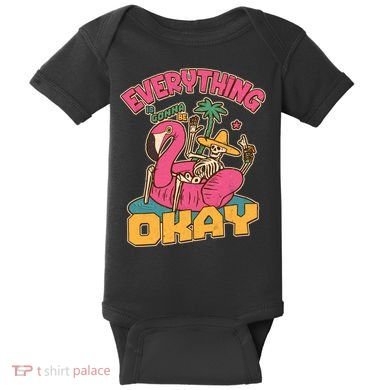 Funny Everything Is Gonna Be Okay Vacation Skeleton Baby Bodysuit