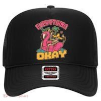Funny Everything Is Gonna Be Okay Vacation Skeleton Hat thumb 0
