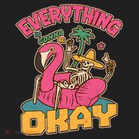 Funny Everything Is Gonna Be Okay Vacation Skeleton Hat thumb 2