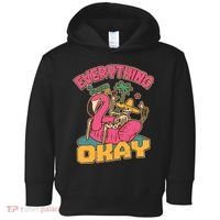 Funny Everything Is Gonna Be Okay Vacation Skeleton Toddler Hoodie thumb 0