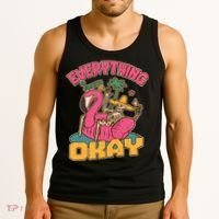 Funny Everything Is Gonna Be Okay Vacation Skeleton Tank Top thumb 3