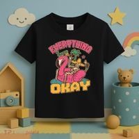Funny Everything Is Gonna Be Okay Vacation Skeleton Toddler T-Shirt thumb 3