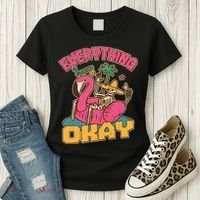 Funny Everything Is Gonna Be Okay Vacation Skeleton Women's T-Shirt thumb 3