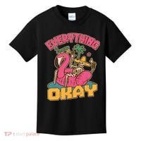Funny Everything Is Gonna Be Okay Vacation Skeleton Kids T-Shirt thumb 0