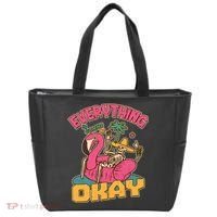 Funny Everything Is Gonna Be Okay Vacation Skeleton Tote Bag thumb 0