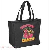 Funny Everything Is Gonna Be Okay Vacation Skeleton Tote Bag thumb 2