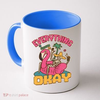 Funny Everything Is Gonna Be Okay Vacation Skeleton Coffee Mug