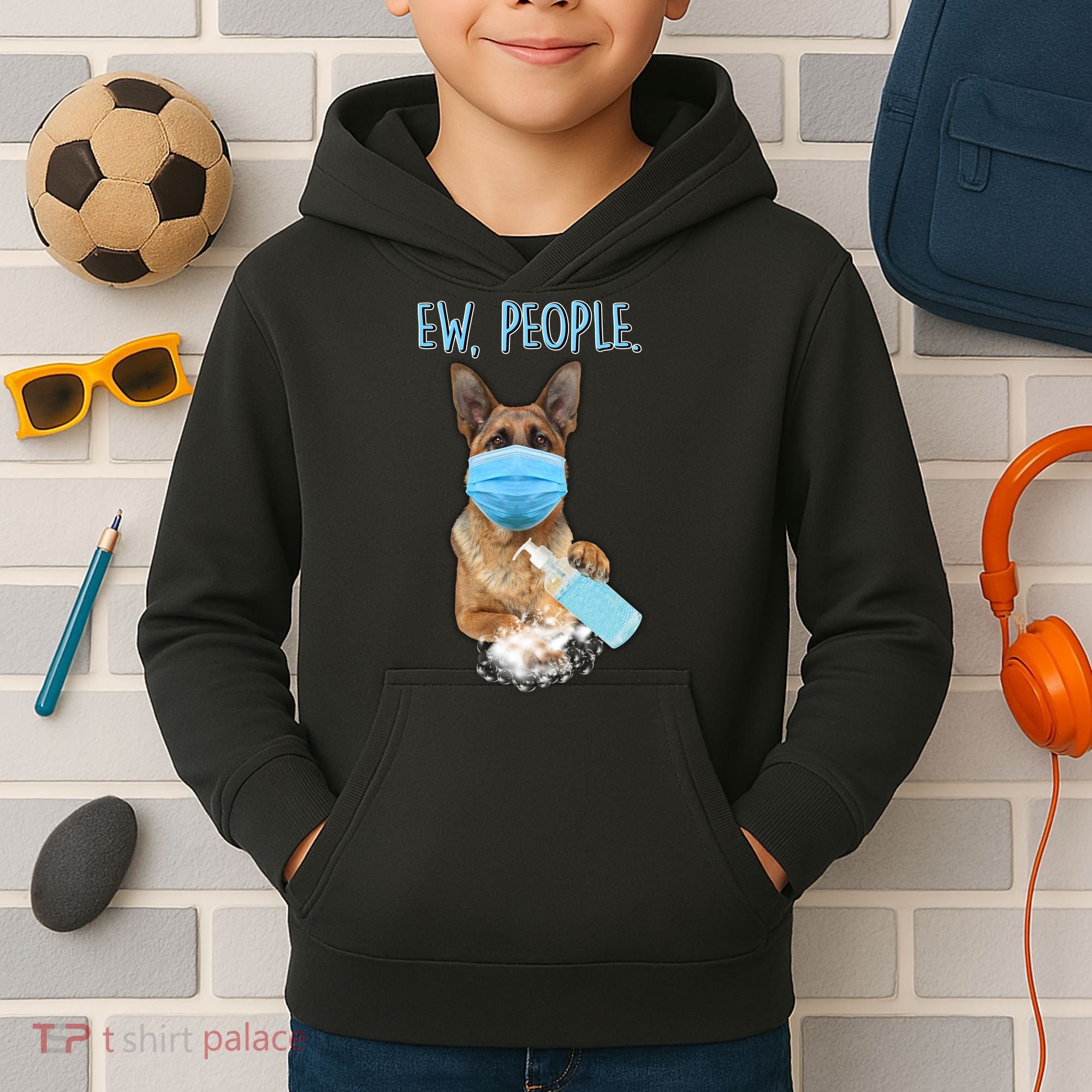 Funny Ew People Hygienic German Shepard  Kids Hoodie
