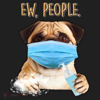 Funny Ew People Hygienic Pug Mask Women's Sweatshirt thumb 2