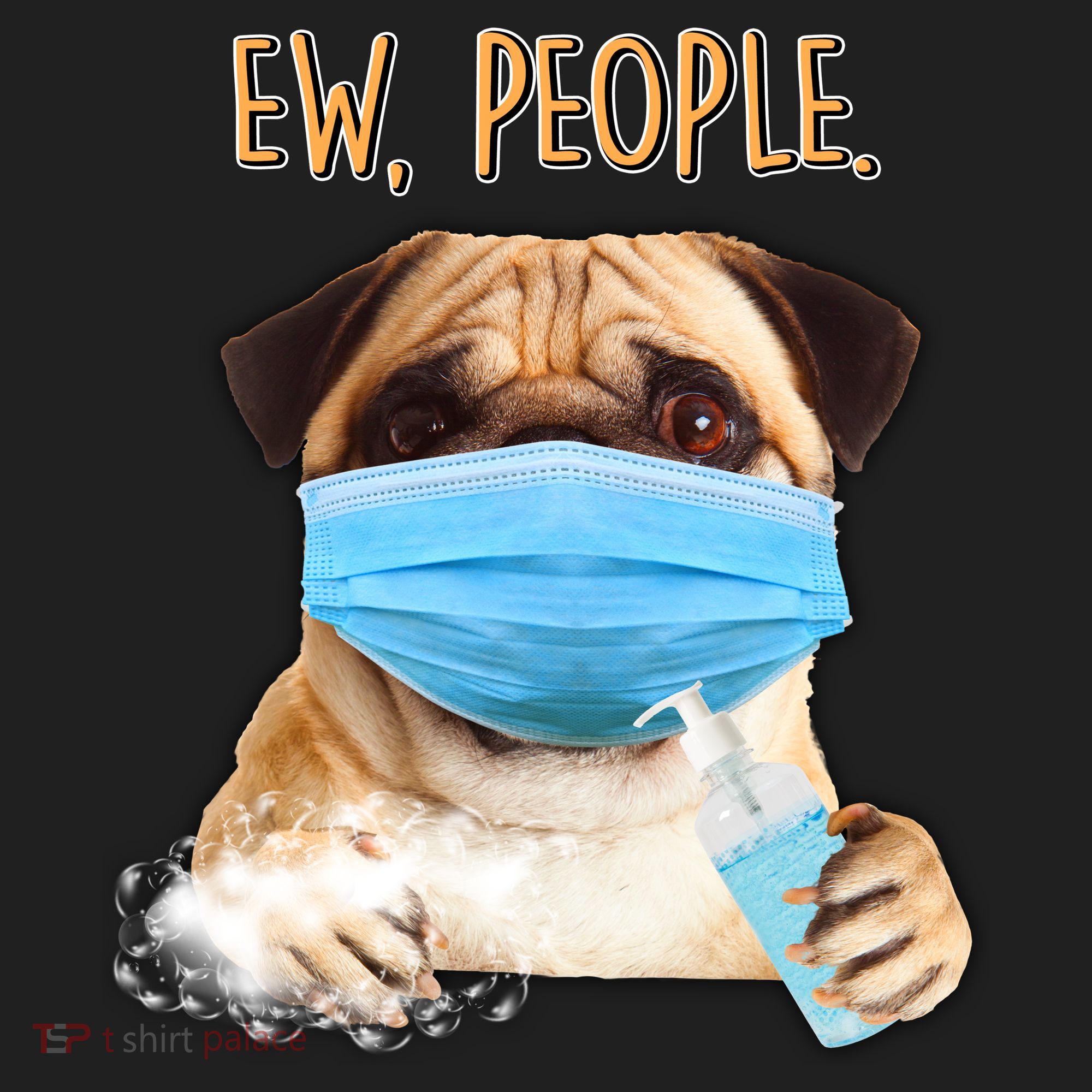Funny Ew People Hygienic Pug Mask Women's Sweatshirt