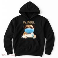 Funny Ew People Hygienic Pug Mask Hoodie thumb 0
