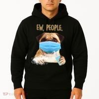 Funny Ew People Hygienic Pug Mask Hoodie thumb 2