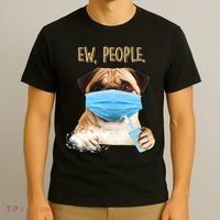 Funny Ew People Hygienic Pug Mask T-Shirt thumb 3