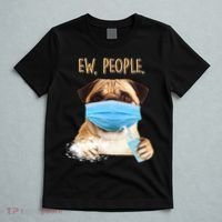 Funny Ew People Hygienic Pug Mask T-Shirt thumb 5
