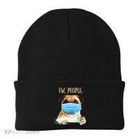 Funny Ew People Hygienic Pug Mask Beanie thumb 0
