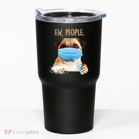 Funny Ew People Hygienic Pug Mask Tumbler thumb 0