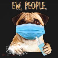 Funny Ew People Hygienic Pug Mask Ornament thumb 1