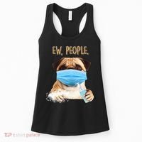 Funny Ew People Hygienic Pug Mask Women's Tank Top thumb 0