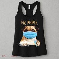 Funny Ew People Hygienic Pug Mask Women's Tank Top thumb 3