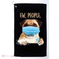 Funny Ew People Hygienic Pug Mask Golf Towel thumb 0