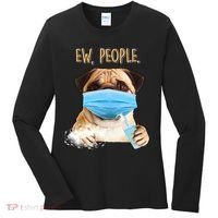 Funny Ew People Hygienic Pug Mask Women's Long Sleeve Shirt thumb 0