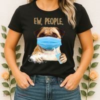 Funny Ew People Hygienic Pug Mask Women's T-Shirt thumb 2