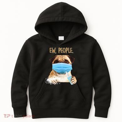 Funny Ew People Hygienic Pug Mask Kids Hoodie