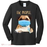 Funny Ew People Hygienic Pug Mask Kids Long Sleeve Shirt thumb 0