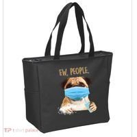 Funny Ew People Hygienic Pug Mask Tote Bag thumb 2