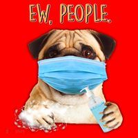 Funny Ew People Hygienic Pug Mask Santa Hat thumb 1
