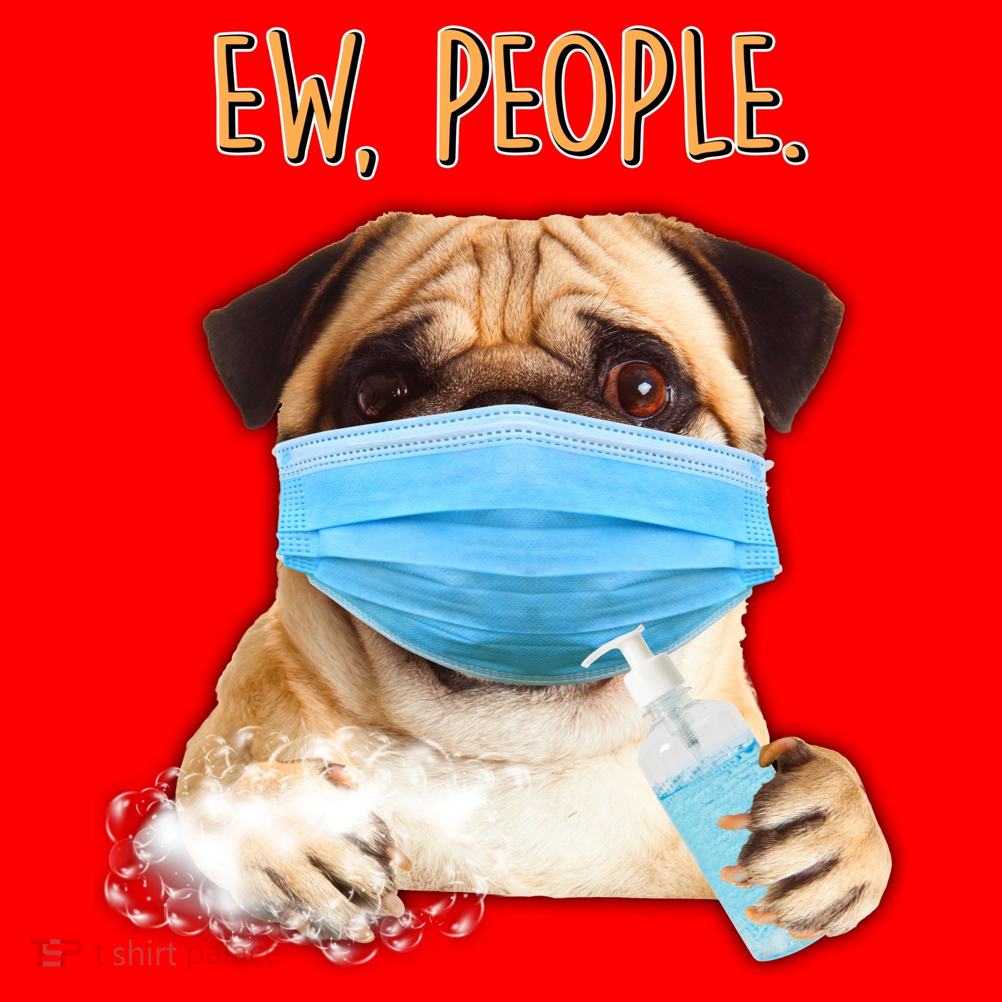Funny Ew People Hygienic Pug Mask Santa Hat