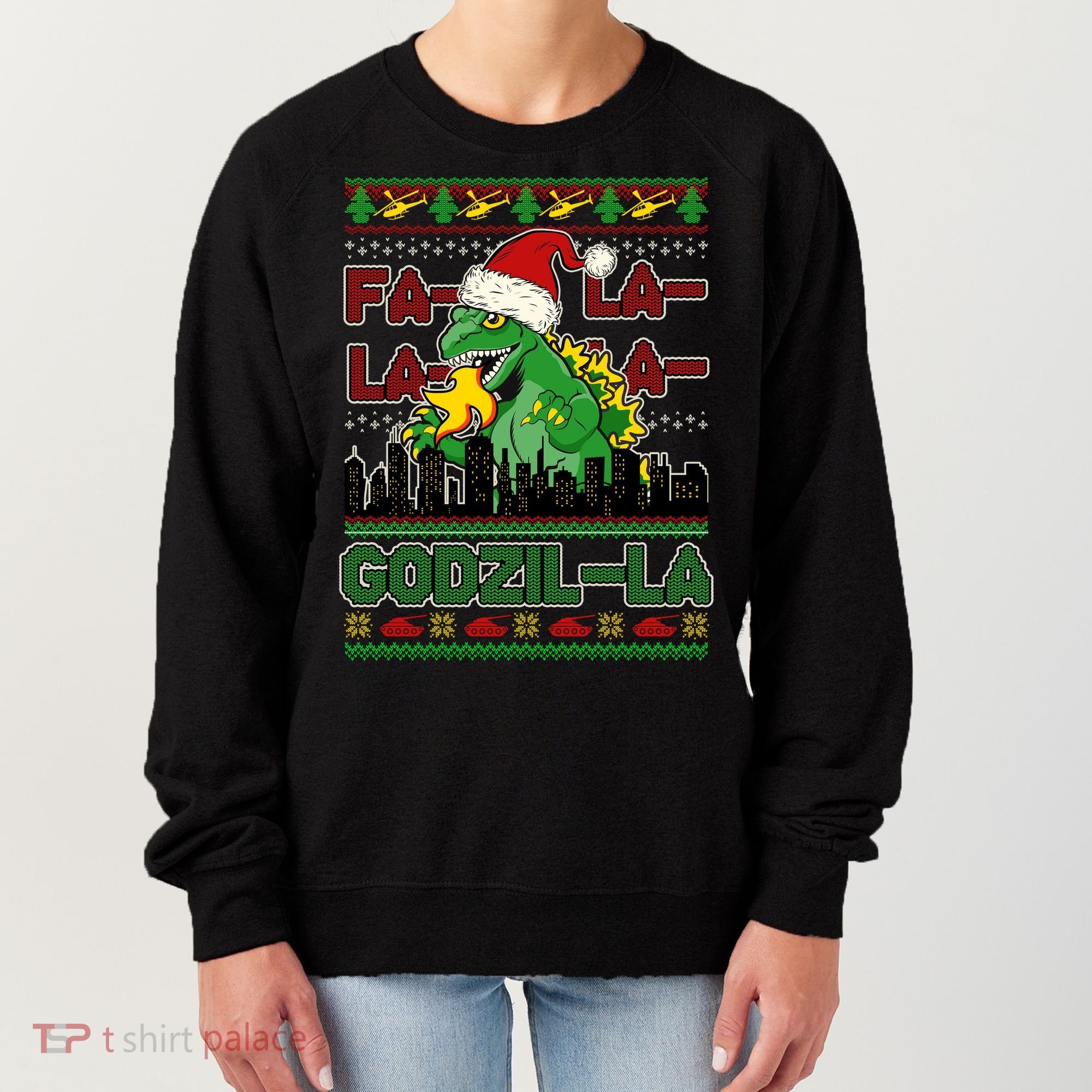 Funny Fa La La La Godzil-La Ugly Christmas Sweater Women's Sweatshirt