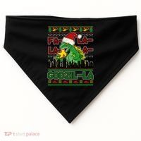 Funny Fa La La La Godzil-La Ugly Christmas Sweater USA-Made Doggie Bandana thumb 0