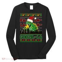 Funny Fa La La La Godzil-La Ugly Christmas Sweater Long Sleeve Shirt thumb 0