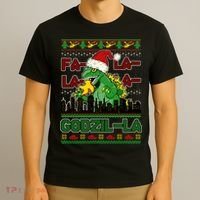 Funny Fa La La La Godzil-La Ugly Christmas Sweater T-Shirt thumb 3