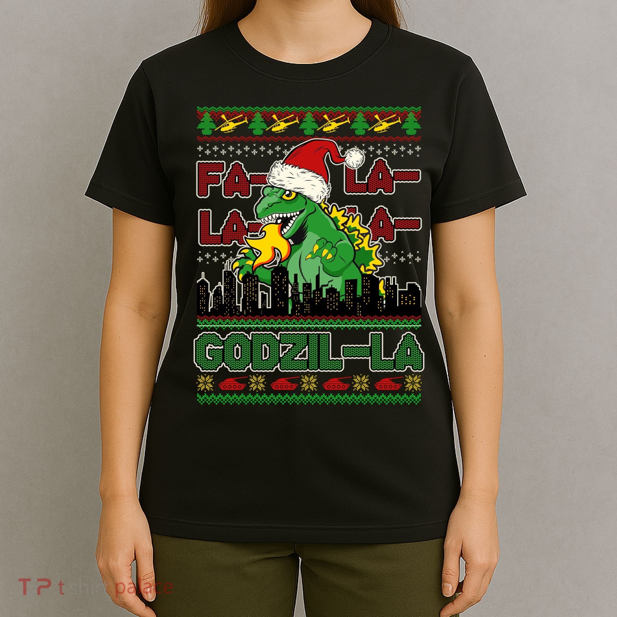 Funny Fa La La La Godzil-La Ugly Christmas Sweater T-Shirt