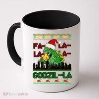 Funny Fa La La La Godzil-La Ugly Christmas Sweater Coffee Mug thumb 0