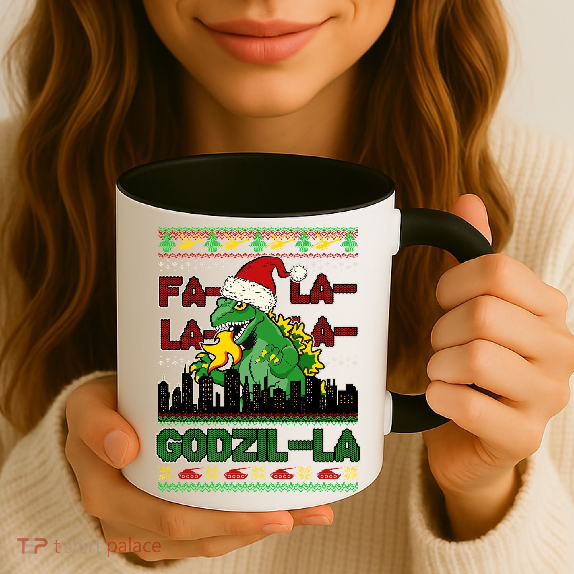 Funny Fa La La La Godzil-La Ugly Christmas Sweater Coffee Mug