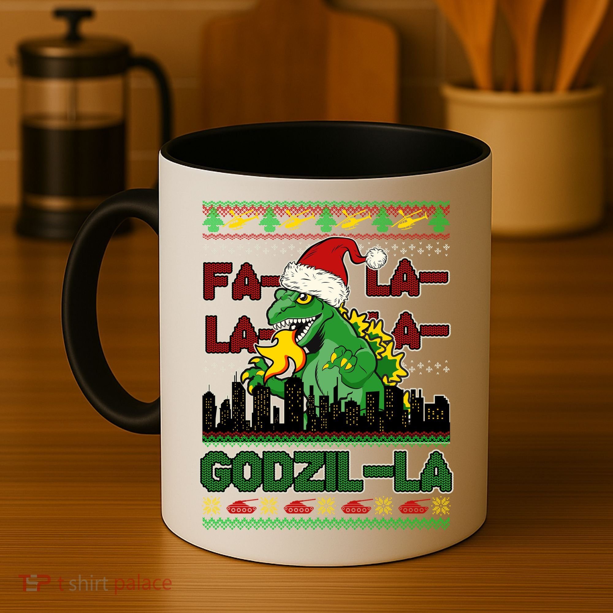 Funny Fa La La La Godzil-La Ugly Christmas Sweater Coffee Mug