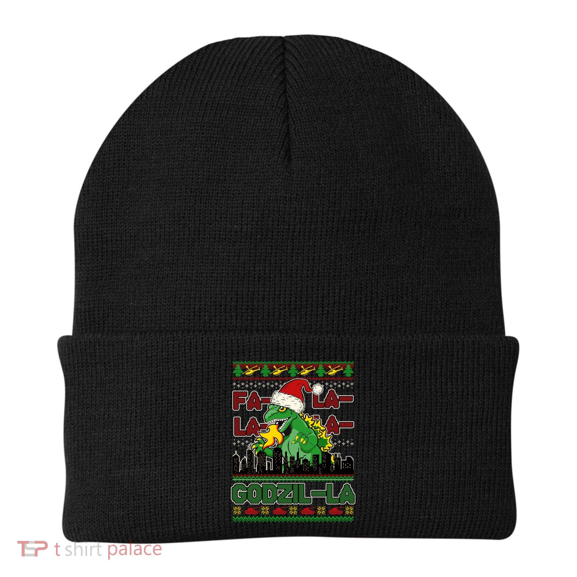 Funny Fa La La La Godzil-La Ugly Christmas Sweater Beanie