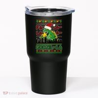 Funny Fa La La La Godzil-La Ugly Christmas Sweater Tumbler thumb 0