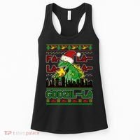 Funny Fa La La La Godzil-La Ugly Christmas Sweater Women's Tank Top thumb 0