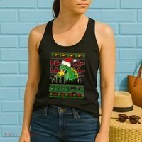 Funny Fa La La La Godzil-La Ugly Christmas Sweater Women's Tank Top thumb 2