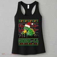 Funny Fa La La La Godzil-La Ugly Christmas Sweater Women's Tank Top thumb 3